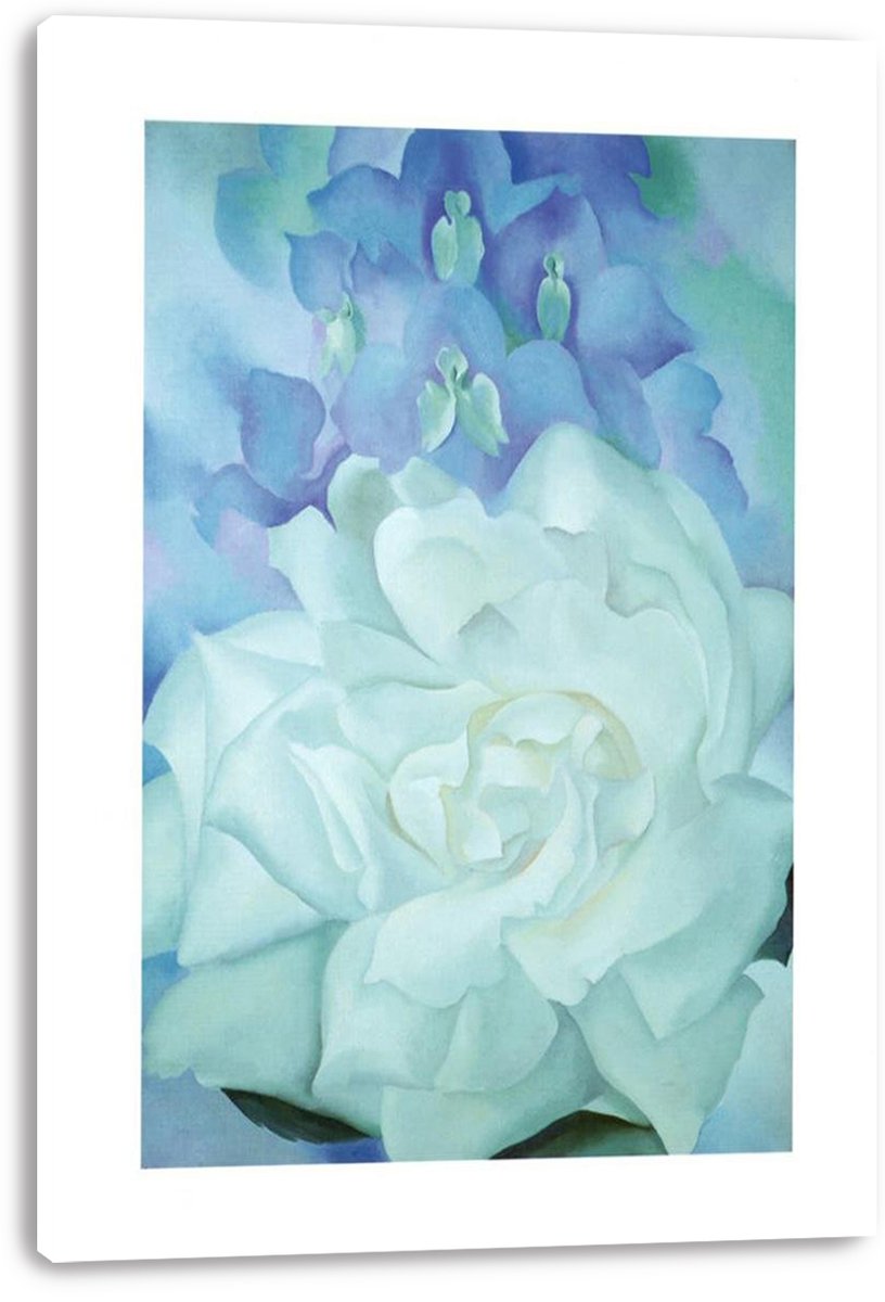 White Floral Art Decorative Painting (paper and canvas) art poster printing print