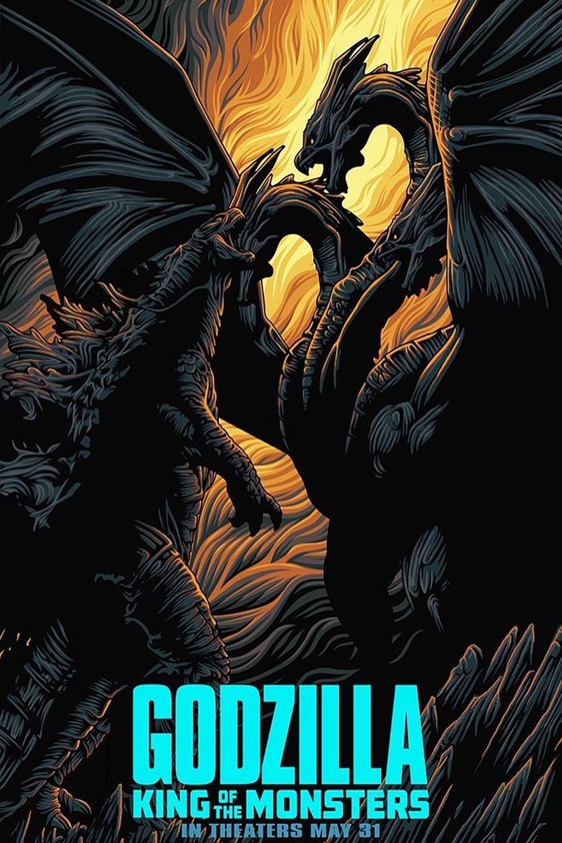 Godzilla King of the Monsters vs. King Ghidorah Decorative Painting (paper and canvas) art poster printing print