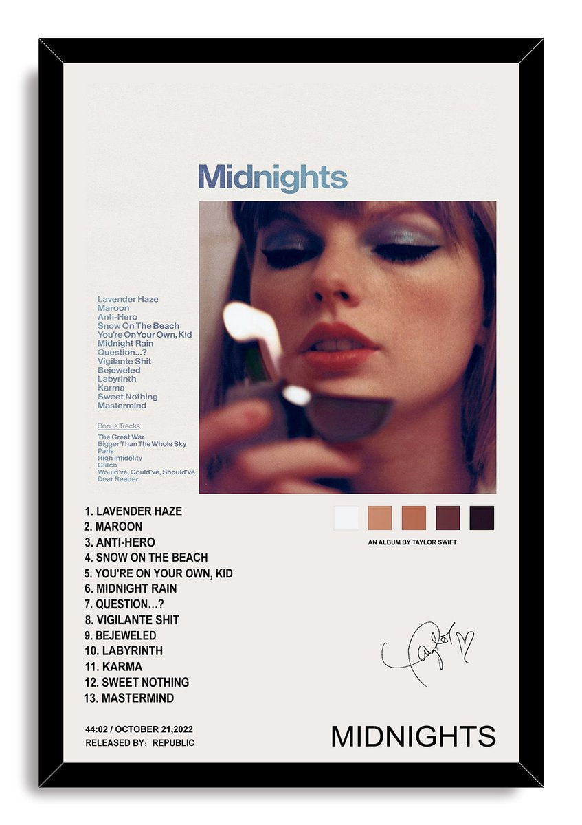 Taylor Swift Midnights Album Decorative Painting (paper and canvas) art poster printing print