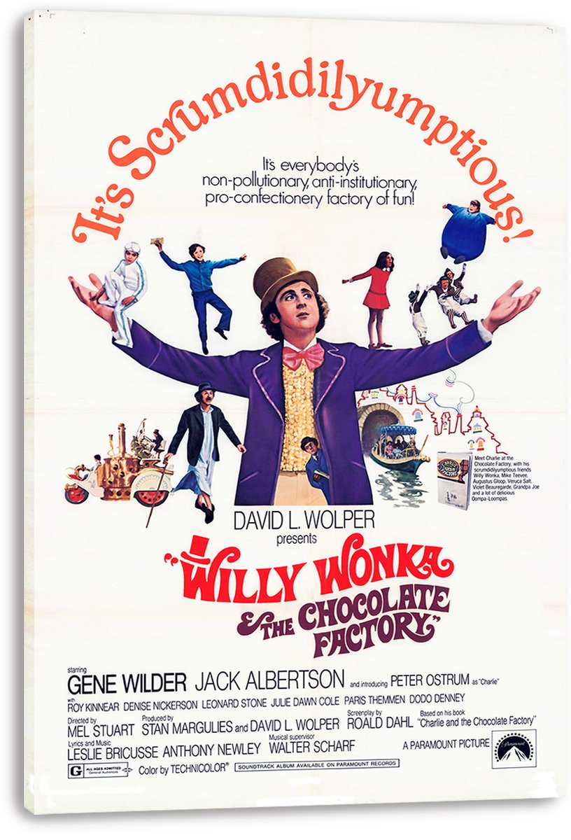 Willy Wonka & the Chocolate Factory Decorative Painting (paper and canvas) art poster printing print