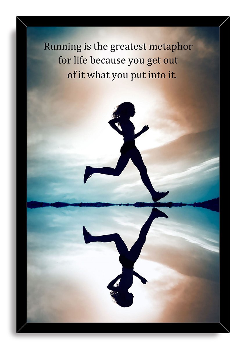 Running Silhouette Motivational Quote Decorative Painting (paper and canvas) art poster printing print