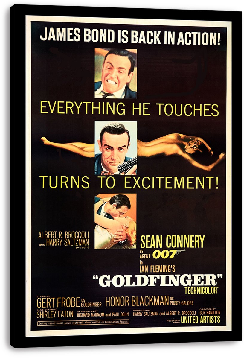 Goldfinger James Bond Movie Decorative Painting (paper and canvas) art poster printing print