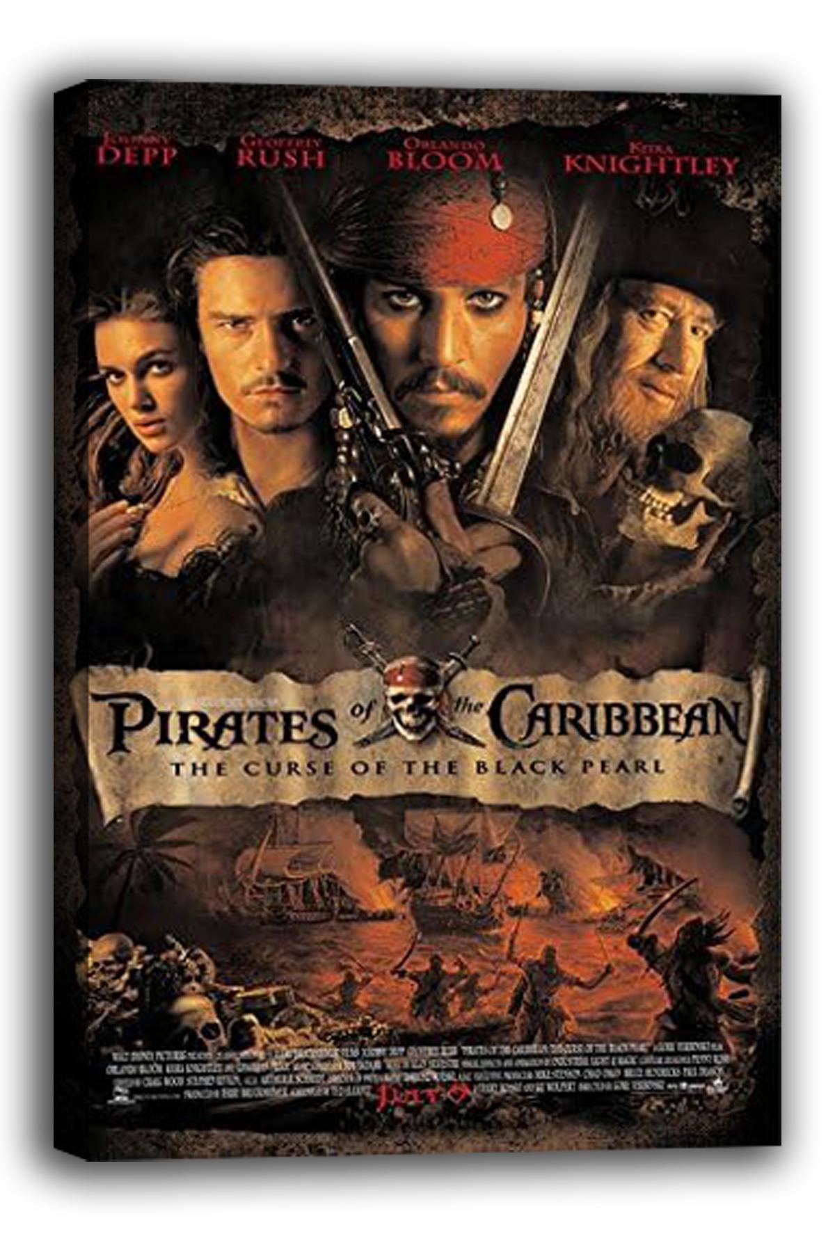 Pirates of The Caribbean: The Curse of The Black Pearl (2003) Vintage Movie Poster(Paper and Canvas) Art Poster Printing Print