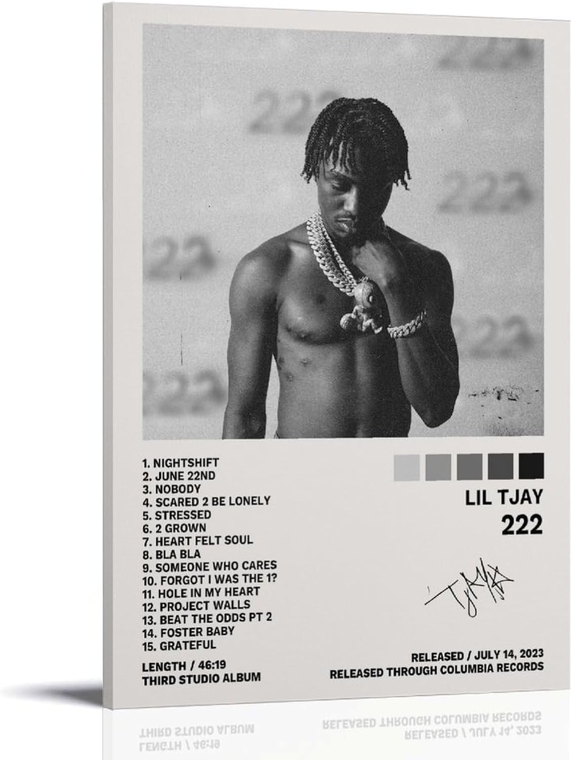 Lil Tjay Poster 222 Album Cover Poster (Paper and Canvas) Art Poster Printing Print