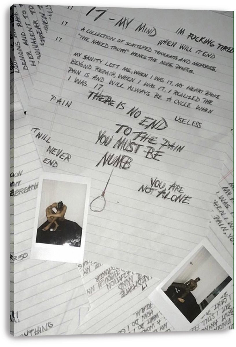 XXXTentacion 17 My Mind Lyrics Decorative Painting (paper and canvas) art poster printing print