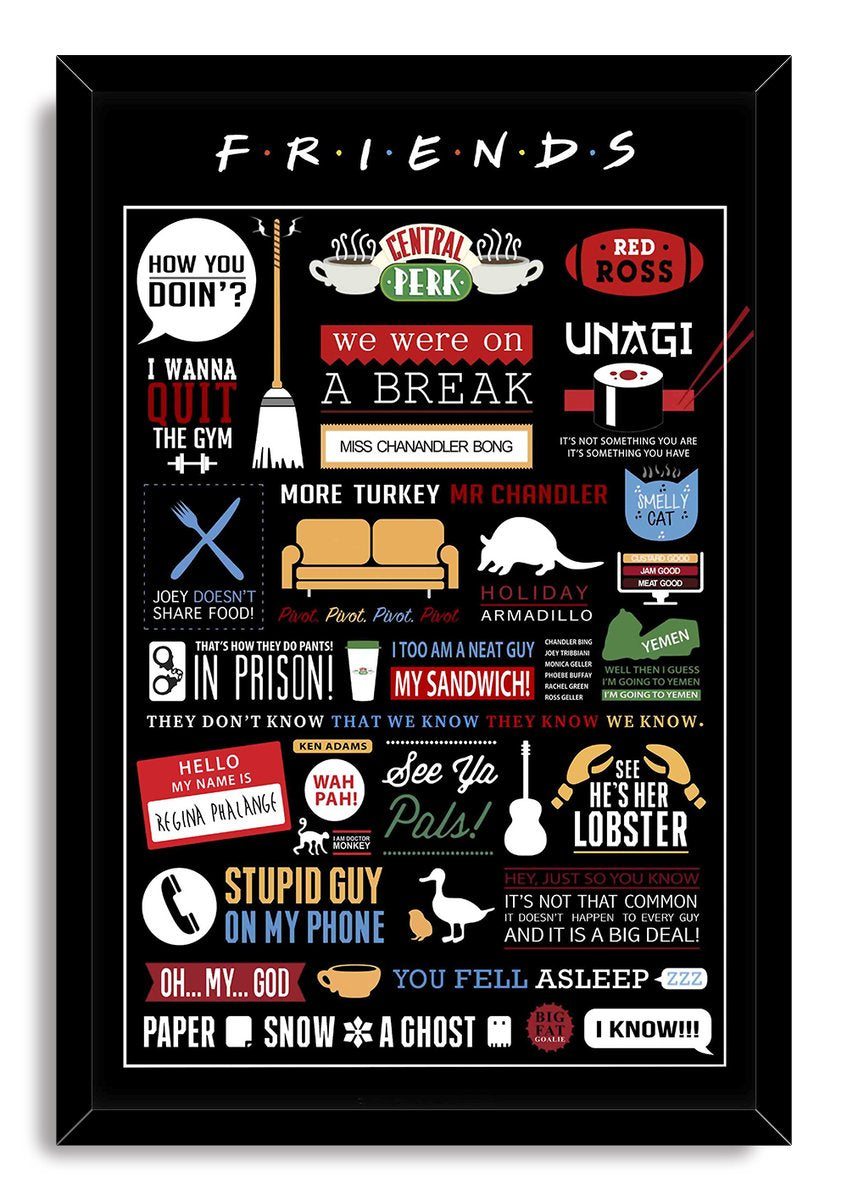 Friends TV Show Iconic Quotes and Symbols Decorative Painting (paper and canvas) art poster printing print