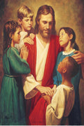 Jesus with Children Decorative Painting (paper and canvas) art poster printing print
