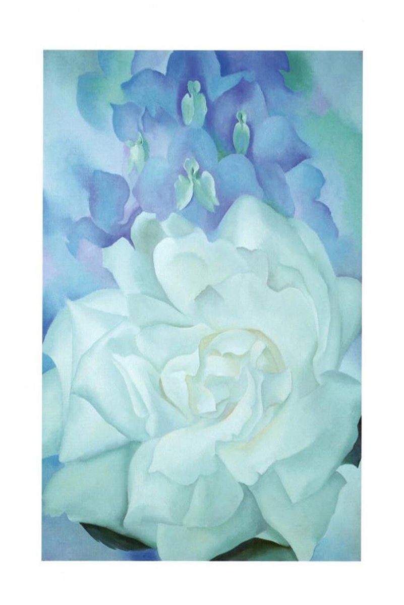White Floral Art Decorative Painting (paper and canvas) art poster printing print