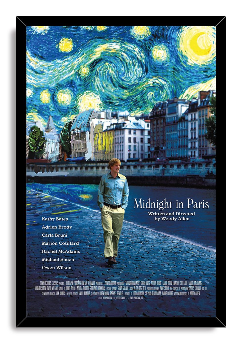 Midnight in Paris Movie Poster Decorative Painting (paper and canvas) art poster printing print
