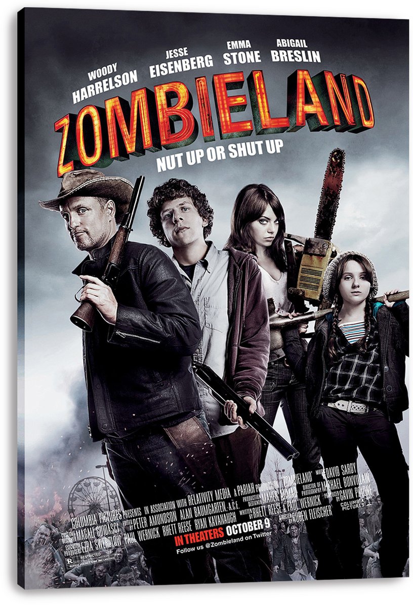 Zombieland Movie Cast Decorative Painting (paper and canvas) art poster printing print