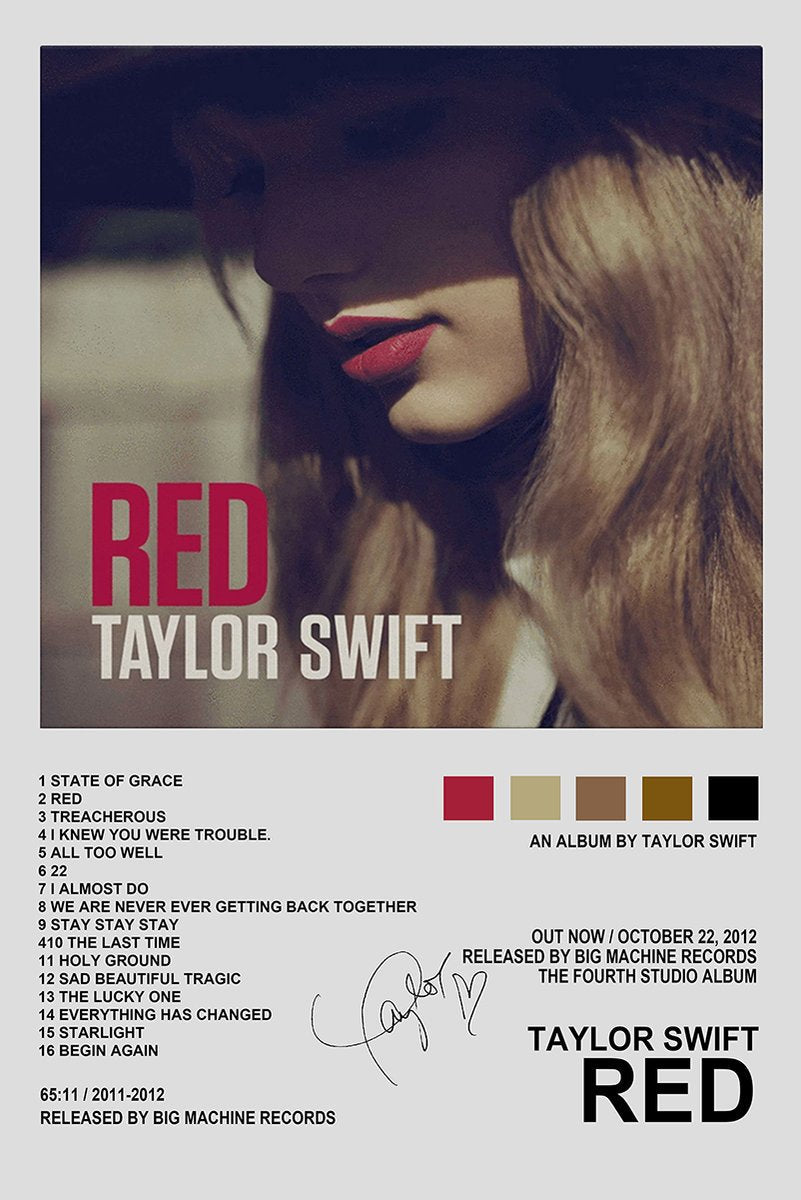 Taylor Swift Red Album Decorative Painting (paper and canvas) art poster printing print