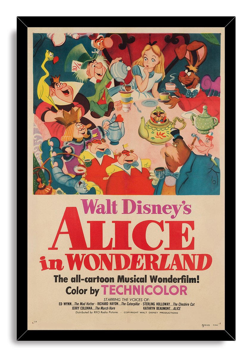 Walt Disney's Alice in Wonderland Movie Poster Decorative Painting (paper and canvas) art poster printing print