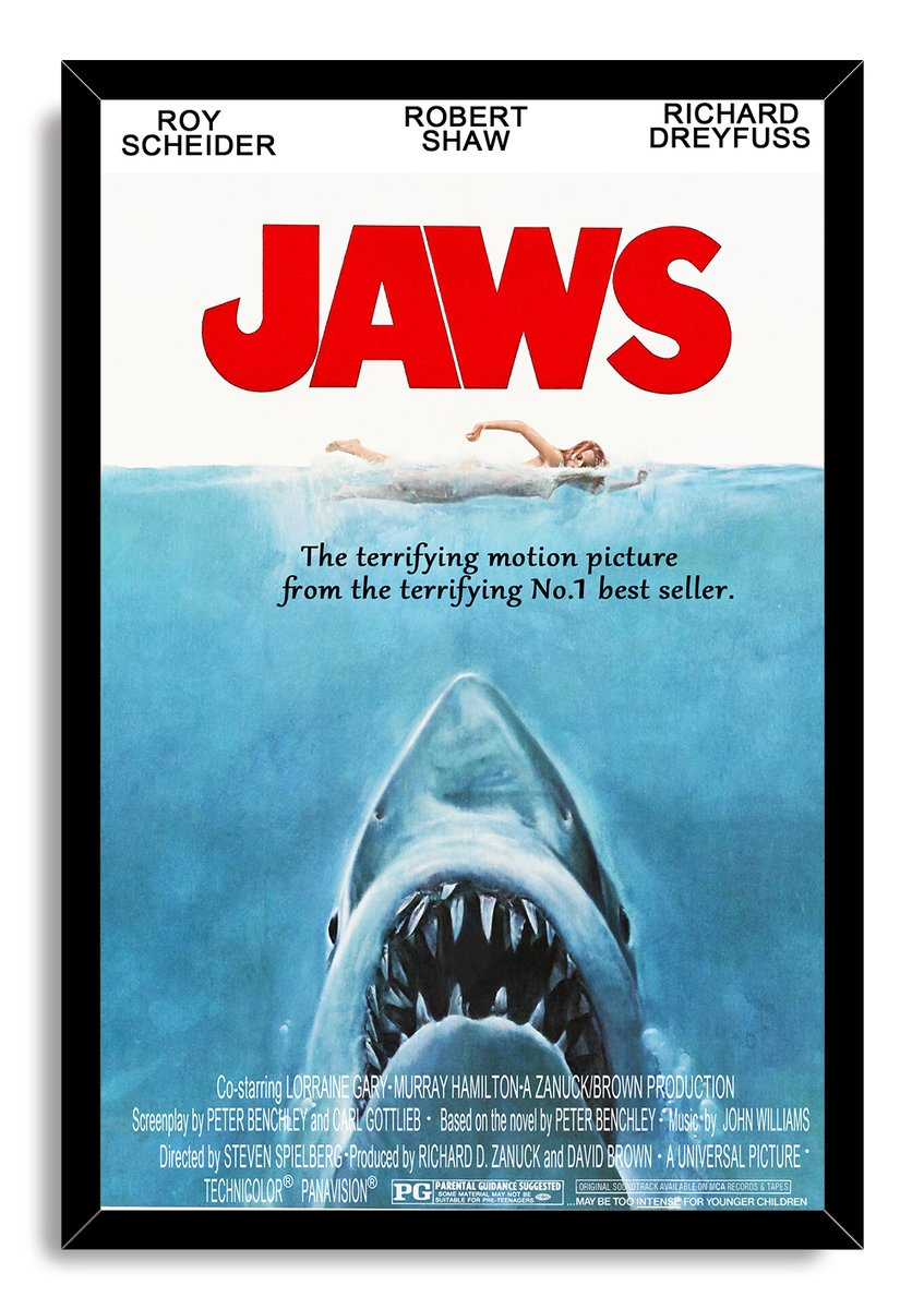 Jaws Movie Shark Decorative Painting (paper and canvas) art poster printing print