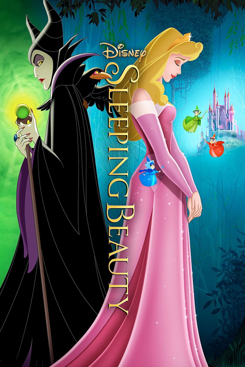 Disney Sleeping Beauty Maleficent Aurora Fairies Castle Decorative Painting (paper and canvas) art poster printing print