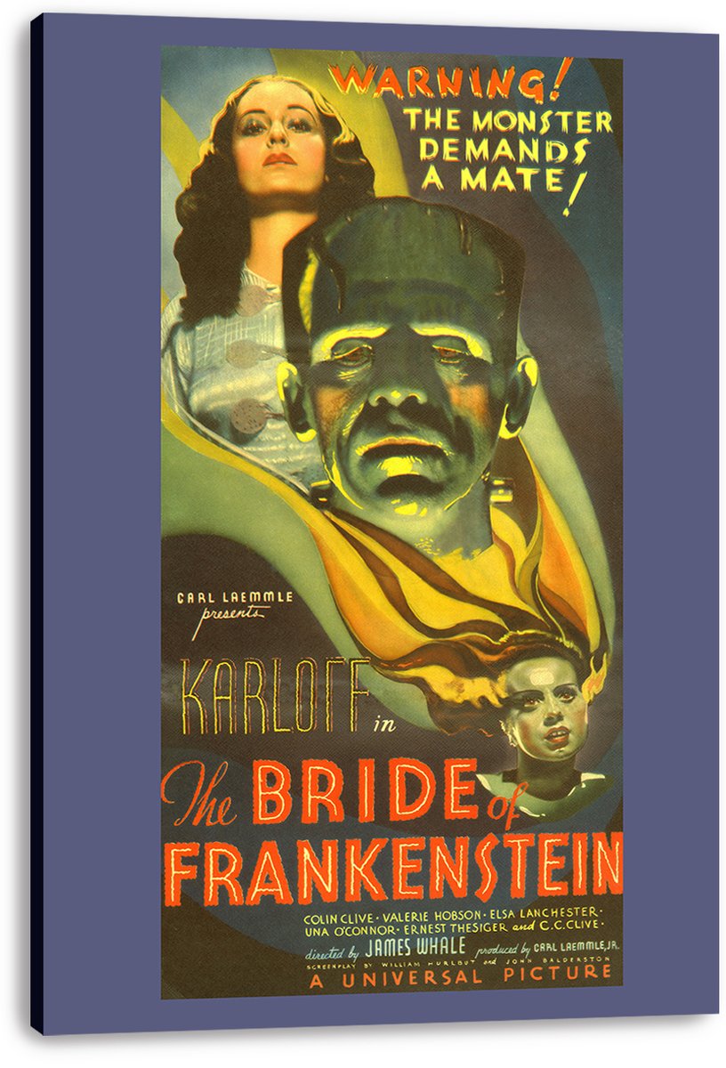 Bride of Frankenstein Movie Poster Decorative Painting (paper and canvas) art poster printing print