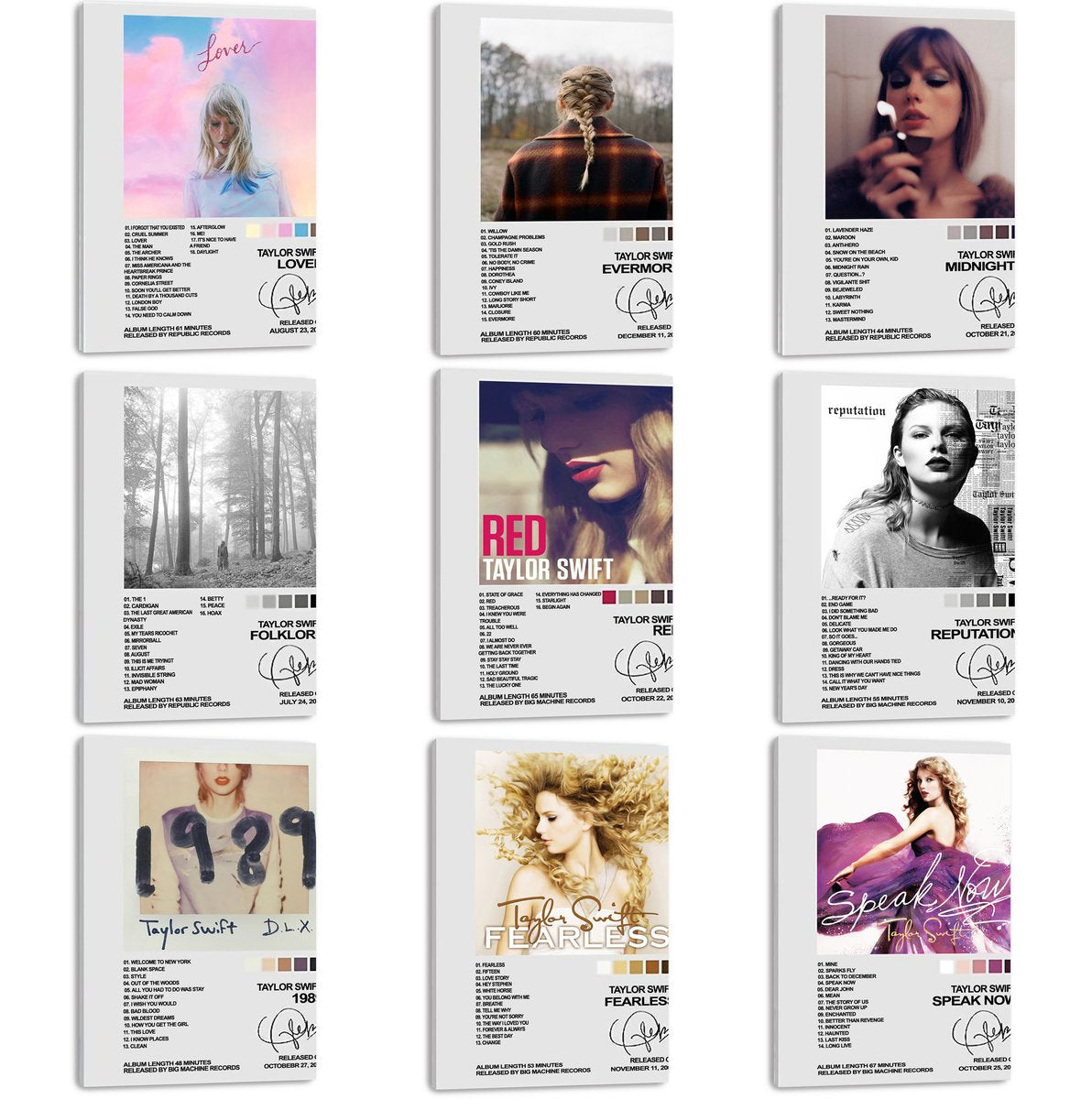 Taylor Swift Albums Decorative Painting (paper and canvas) art poster printing print