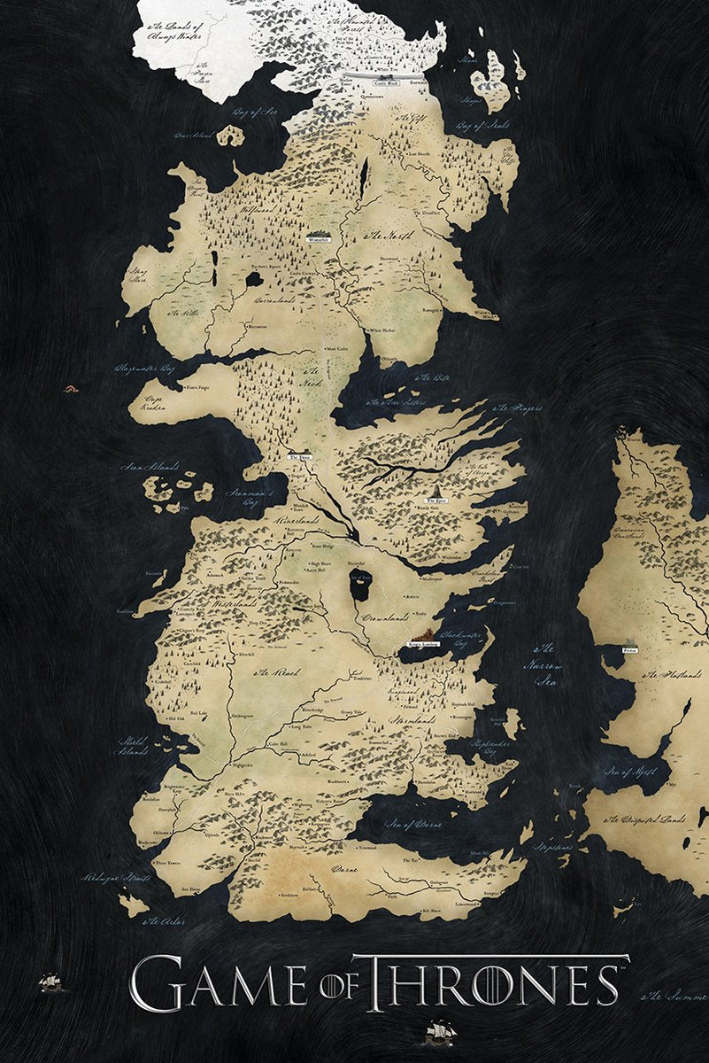 Game of Thrones Map Decorative Painting (paper and canvas) art poster printing print