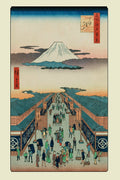 Mount Fuji Edo Japan Street Scene Decorative Painting (paper and canvas) art poster printing print