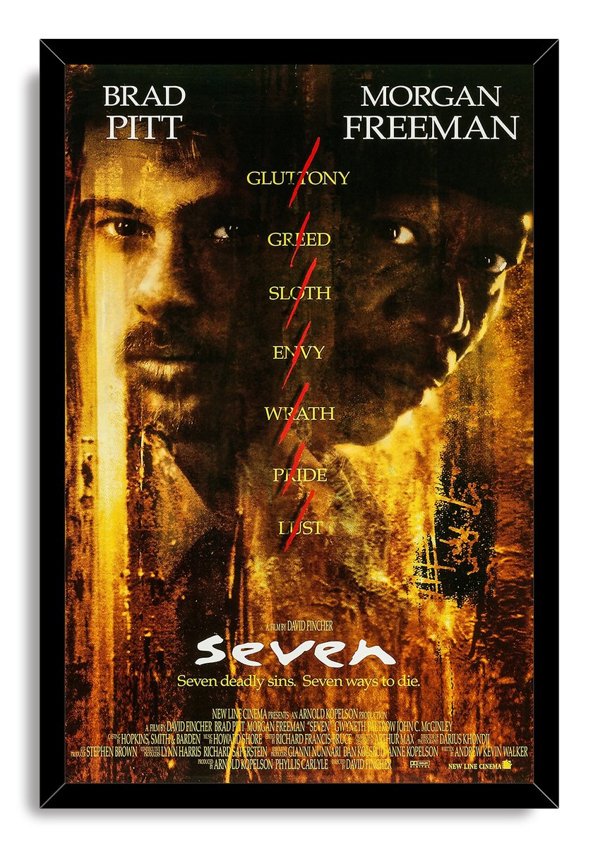 Seven Movie Brad Pitt Morgan Freeman Decorative Painting (paper and canvas) art poster printing print