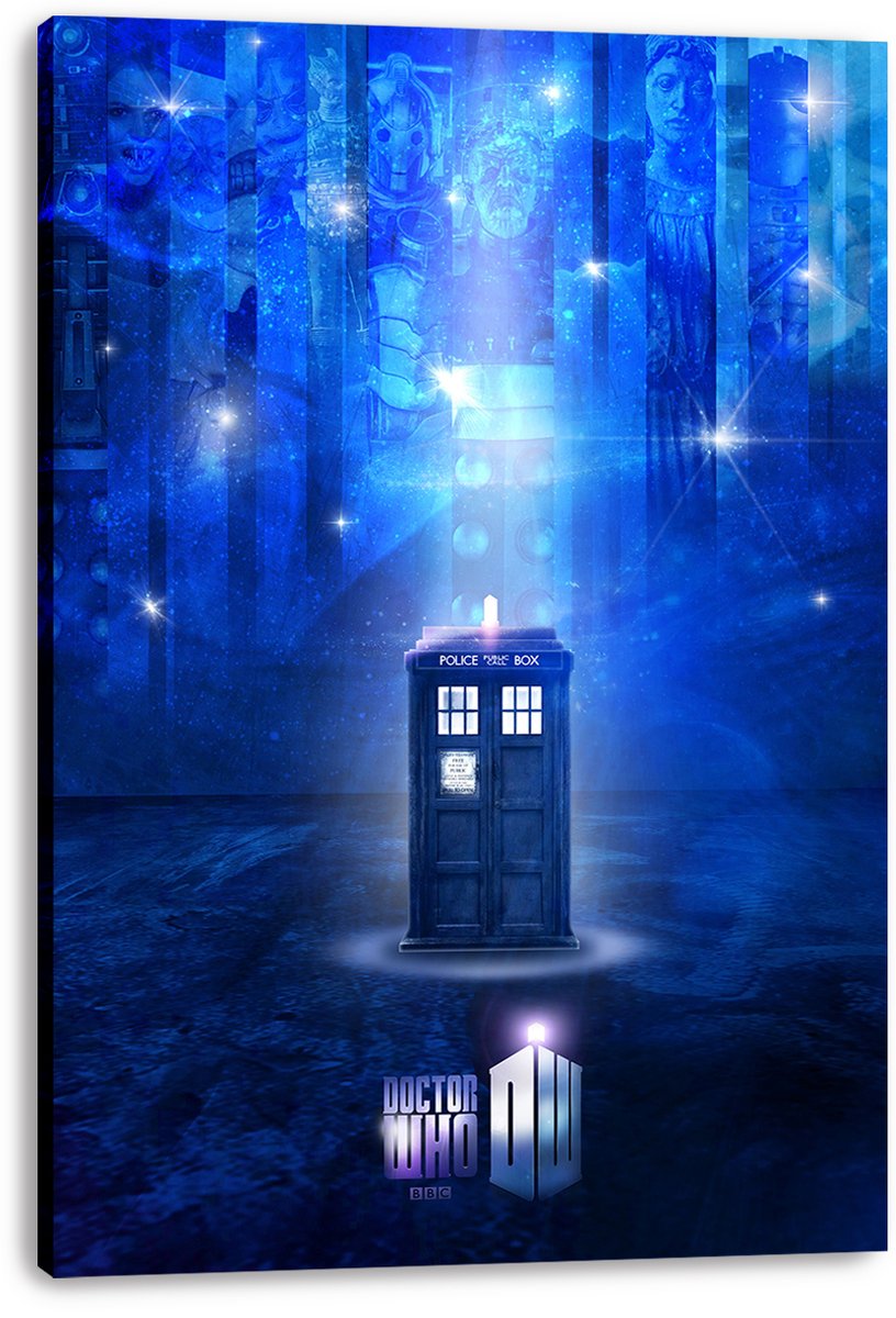 Doctor Who TARDIS and Villains Decorative Painting (paper and canvas) art poster printing print