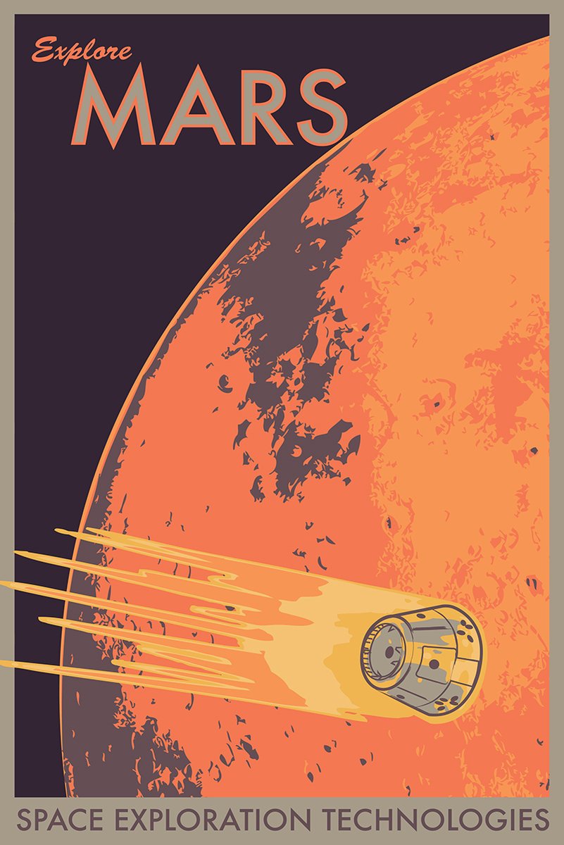 Explore Mars Space Travel Decorative Painting (paper and canvas) art poster printing print