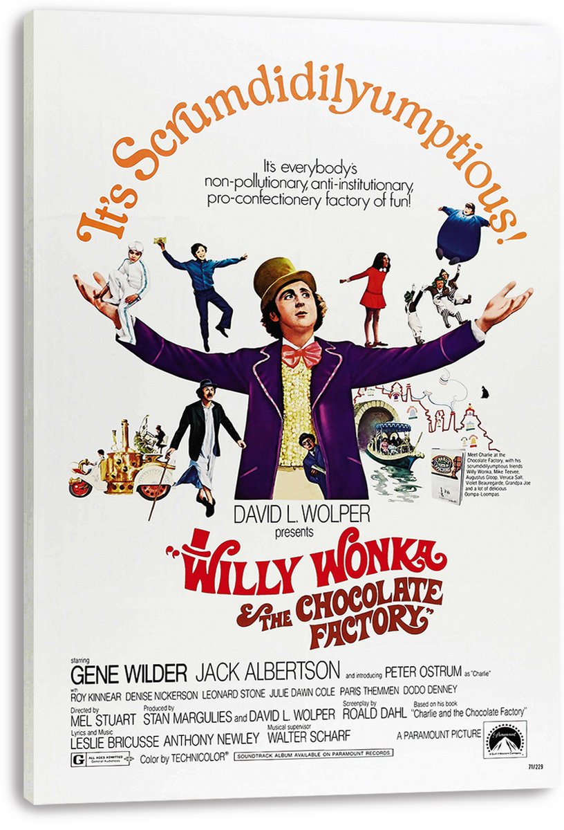 Willy Wonka & The Chocolate Factory Decorative Painting (paper and canvas) art poster printing print