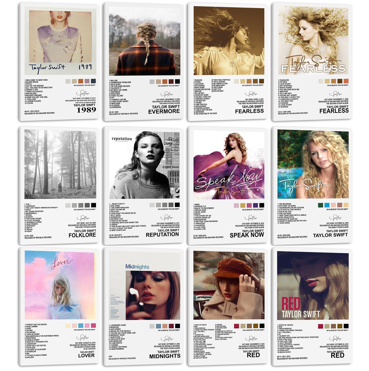 Taylor Swift Album Collection Decorative Painting (paper and canvas) art poster printing print
