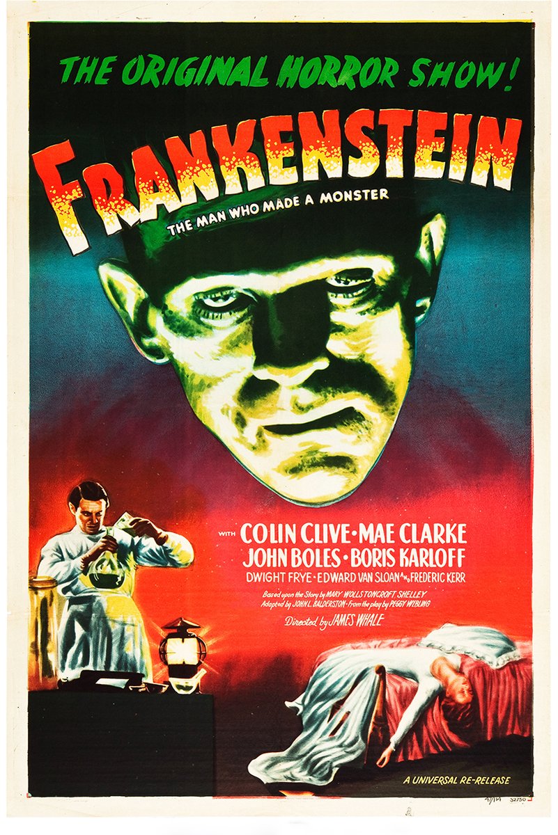 Frankenstein Movie Poster Decorative Painting (paper and canvas) art poster printing print