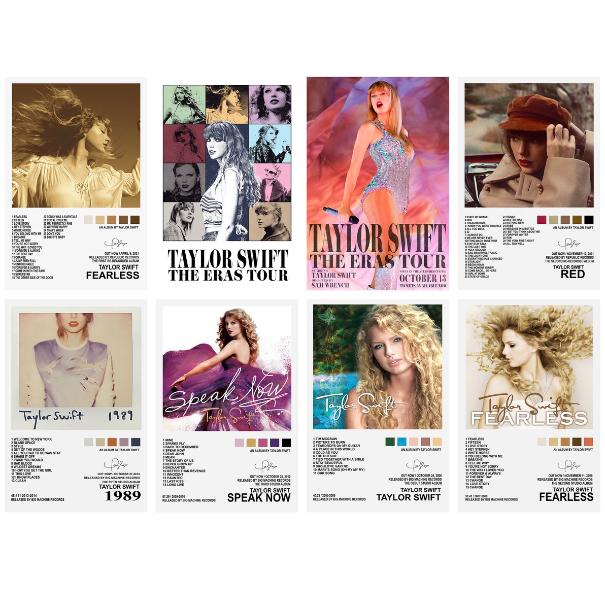 Taylor Swift Album Eras Decorative Painting (paper and canvas) art poster printing print
