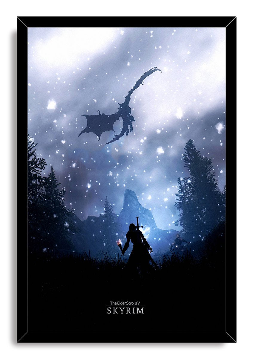 Skyrim Dragonborn Fantasy Scene Decorative Painting (paper and canvas) art poster printing print