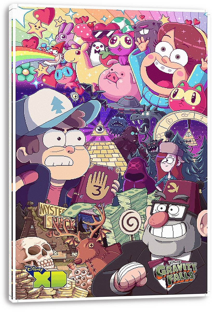 Gravity Falls Characters & Creatures Pixel Art Decorative Painting (paper and canvas) art poster printing print