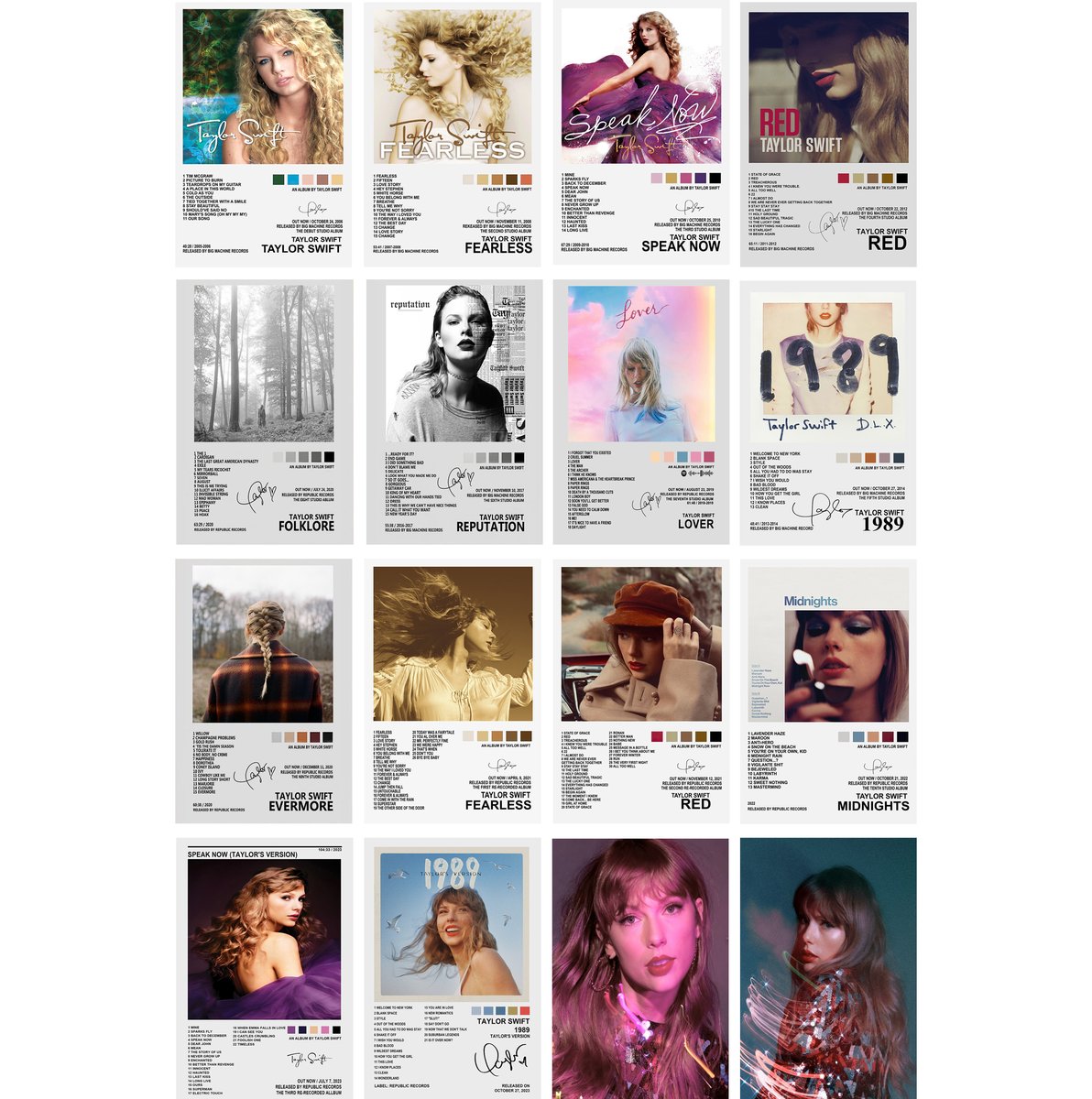 Taylor Swift Album Covers Decorative Painting (paper and canvas) art poster printing print
